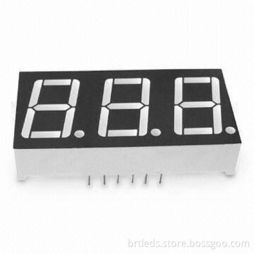 0.36-inch Three-digit Numeric Display, White Segment and Black Face Common Anode and Common Cathode